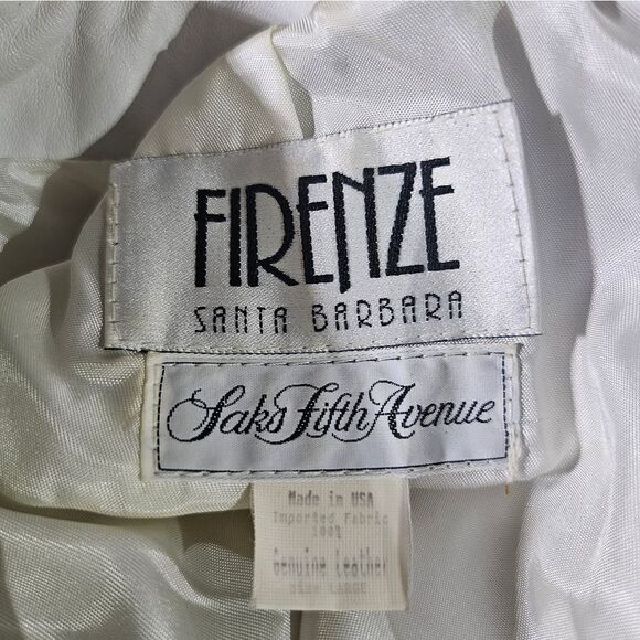 SOLD!! FIRENZE SANTA BARBARA Saks Fifth Avenue Leather Jacket - Size L - Picture 10 of 11